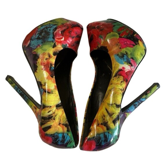 Steve Madden Dejavu Floral Multi Platform Stiletto Pumps Ultra Heels Women's 7M - Picture 8 of 13